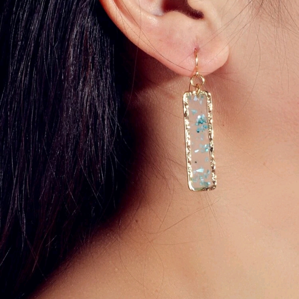 Rectangle acrylic dangle earrings